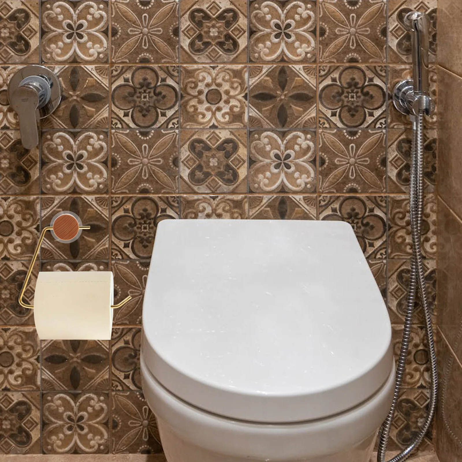 

Solid Wood Tissue Holder Paper Towel for Toilet Hanging Shelf Bathroom Accessories Beech Rustic Stand Kitchen