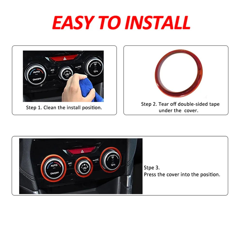 Car Air Condition Switch Knob Decorative Outer Ring For Subaru Forester 2019 2020 2021 2022 2023 Crosstrek XV Impreza 2018-2023