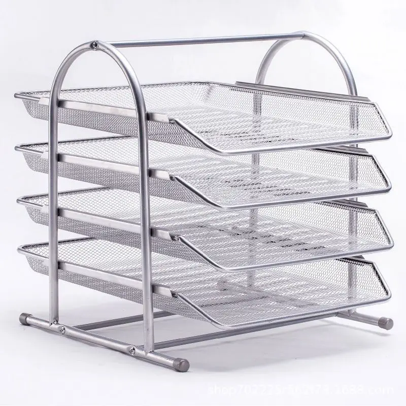 Imagem -06 - Ferro Mesh Multi-layer File Rack Bandeja de Arquivo Frame Dados Coluna Revista Coluna Estante