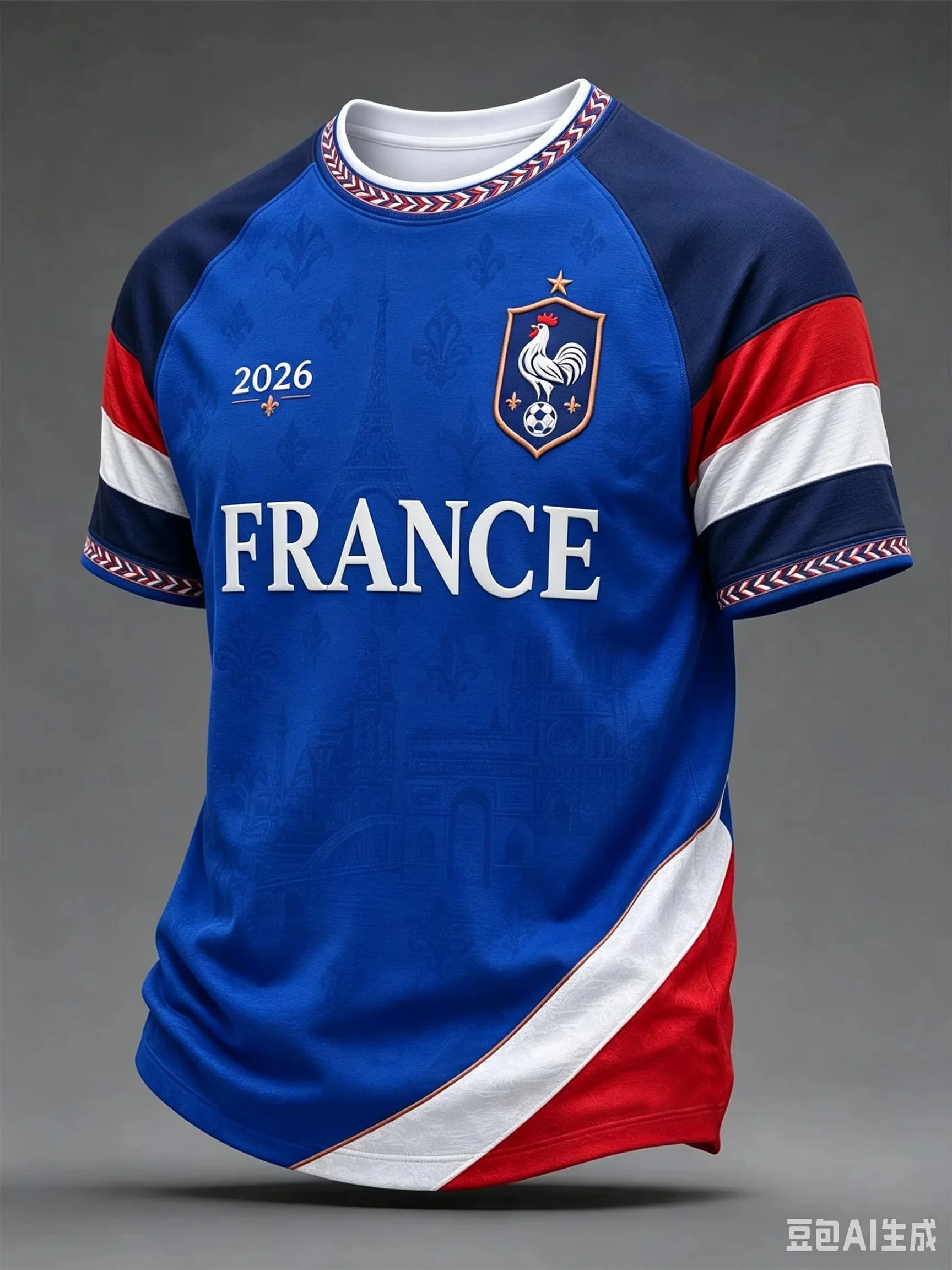 2026 New French Gallic Rooster Mbappe Football Jersey for Fans 3D Quick Drying Sports Training Competition Men's T-shirt Top