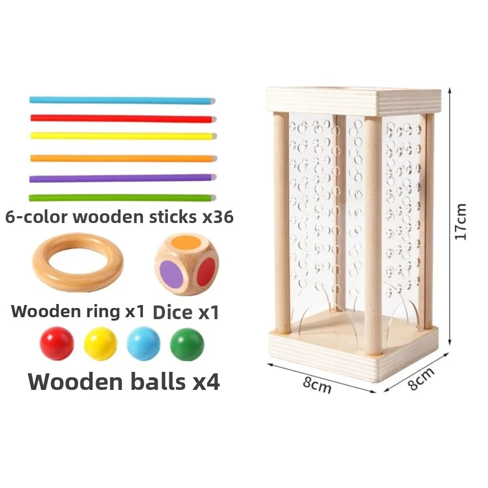 New Colorful Wooden Stick Game Montessori Cognitive Development Wooden Board Games Focus Training Educational Toy Boys and Girls