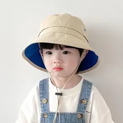 Summer Quick-Dry Bucket Hat for Baby Solid Color Letter Kids Fisherman Cap UV Protection Children Panama Sun Hats