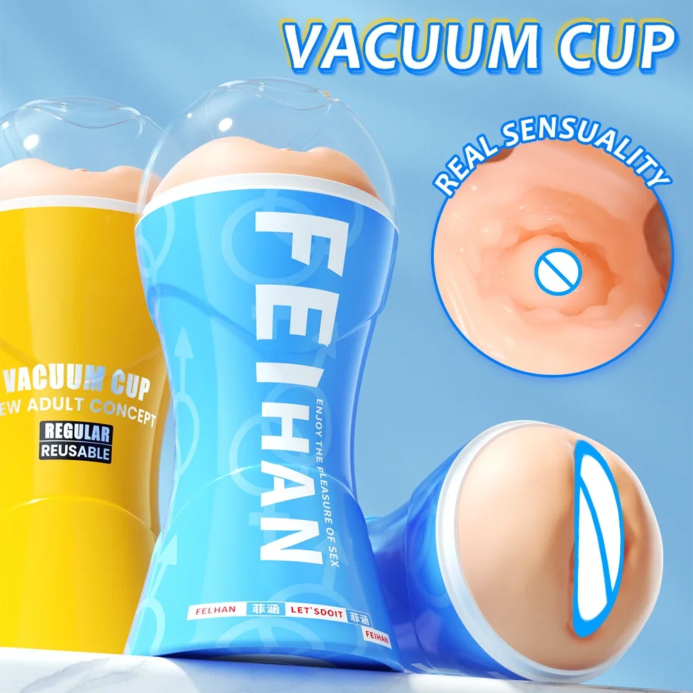 Male Sex Toy for Men Pocket Blowjob Masturbation Adult Goods Masturbator Cup Vacuum Pressure Sucking Silicone Vagina Pussy