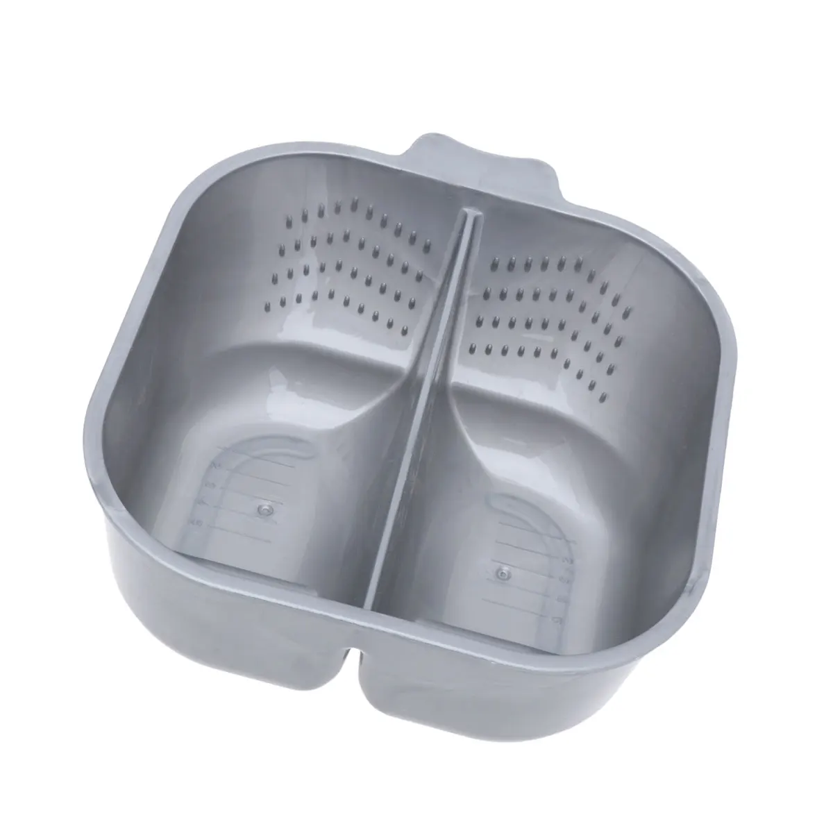 

Двойная чаша для смешивания краски для волос Серый салон Инструменты для окрашивания волос Нескользящая подушечка Длинная ручка Удобная ручка Прозрачная шкала Профессиональное использование