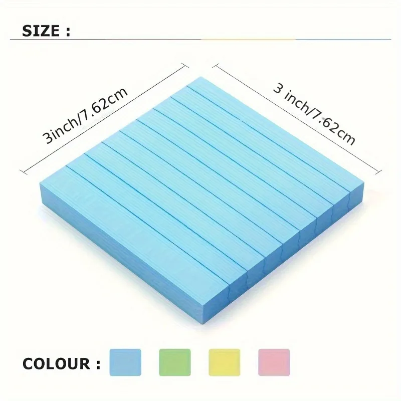 200 Sheets Self Stick Notepad Divider Desktop Notepad Striped Sticky Notepads Scratch Pads Card Stock Bookmark