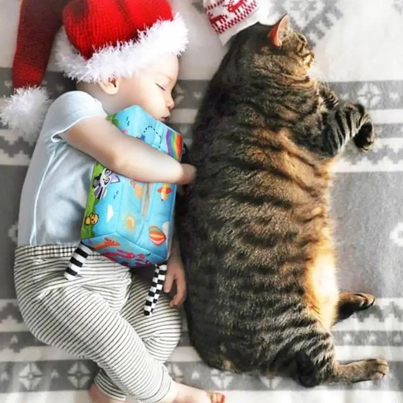 Hộp đựng khăn giấy kéo cảm giác A5YC Đồ chơi cho trẻ sơ sinh Khăn quàng cổ đầy màu sắc cho trẻ