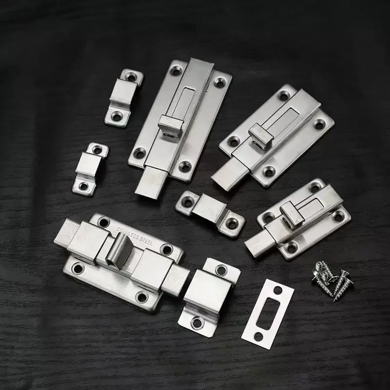 Self-Elastic Latch Security Bolt Latch Anti-theft Spring Latches Stainless Steel Cabinet Hinges Furniture Supplies Hardware