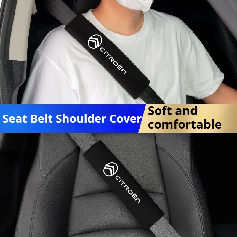2Pcs Car Seat Belt Shoulder Cover Suede Protective Pad For Citroen C1 C2 C3 C5 AIRCROSS C4 Picasso C4L C-ELYSEE DS DS4 Berlingo
