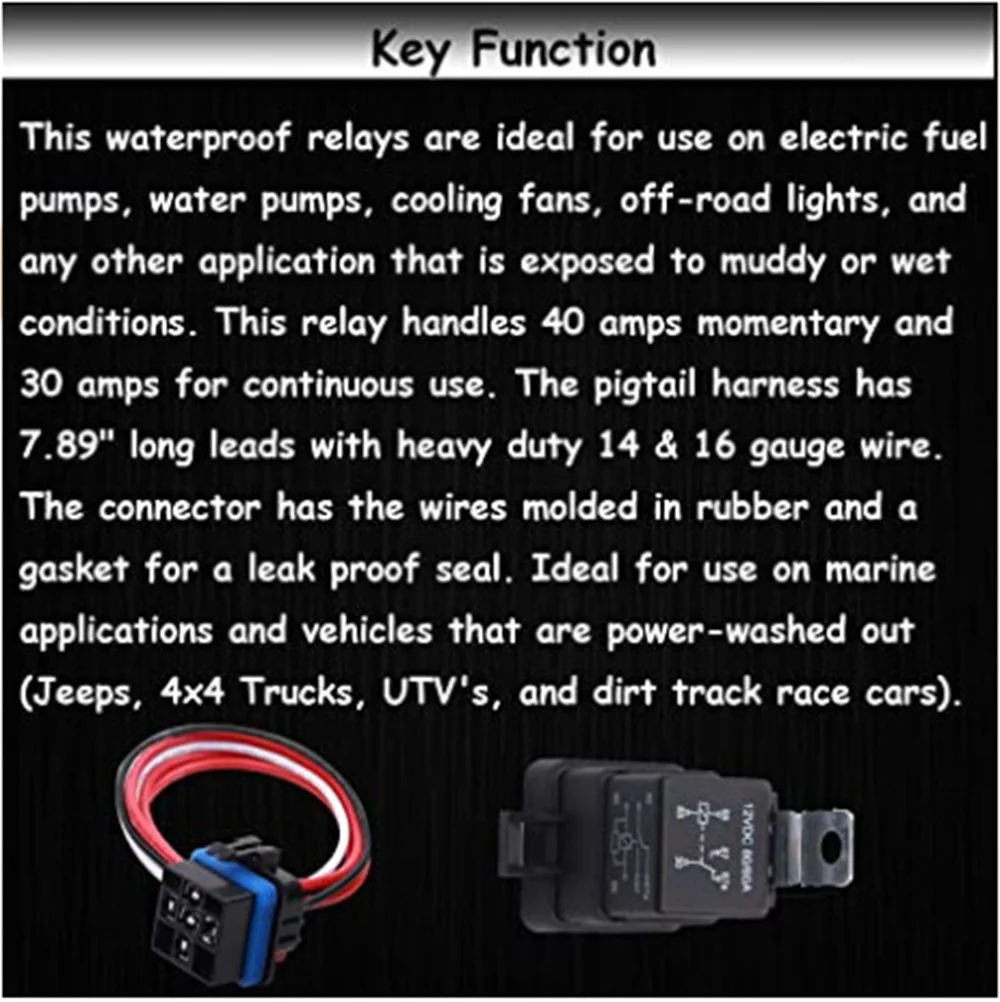 80A/60A 50A/30A 12V Waterproof Automotive Relay With Socket 5-Pin Relay Switch For Marine Automotive Fan Multi-purpose Relay kit