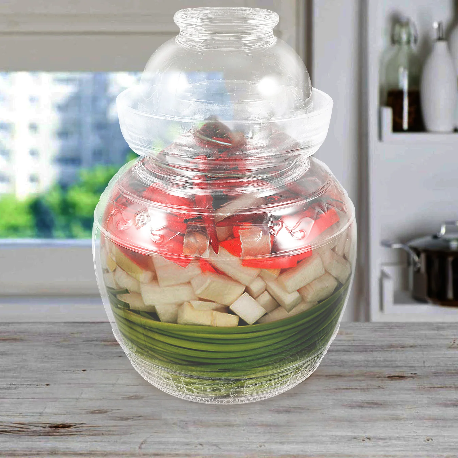 

1 шт., кухонная банка для маринования, стеклянный контейнер для хранения, прозрачная герметичная банка для хранения еды, бытовая банка для маринования