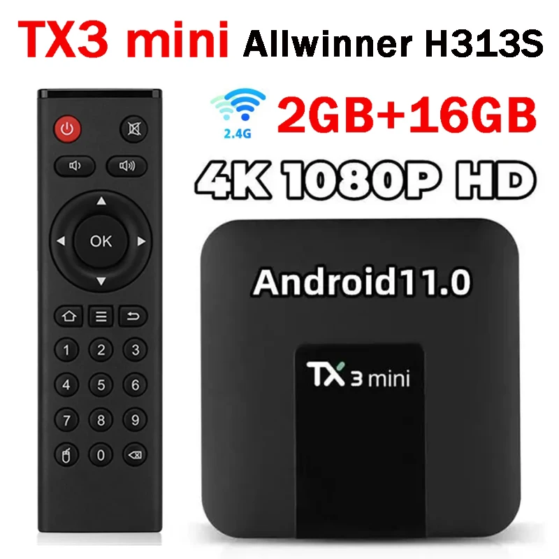 Original Tanix TX3 mini top box Android 11.0 4K HD 2G 16G 4G WiFi 4K TX3 TV Box Smart Allwinner H313S H. 265 2GB 64GB TX6 TV BOX