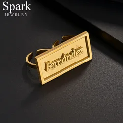 Spark Custom Double Layer Rings Stainless Steel Personlized Name For Women Men Rings Unique Engagement Party Gifts