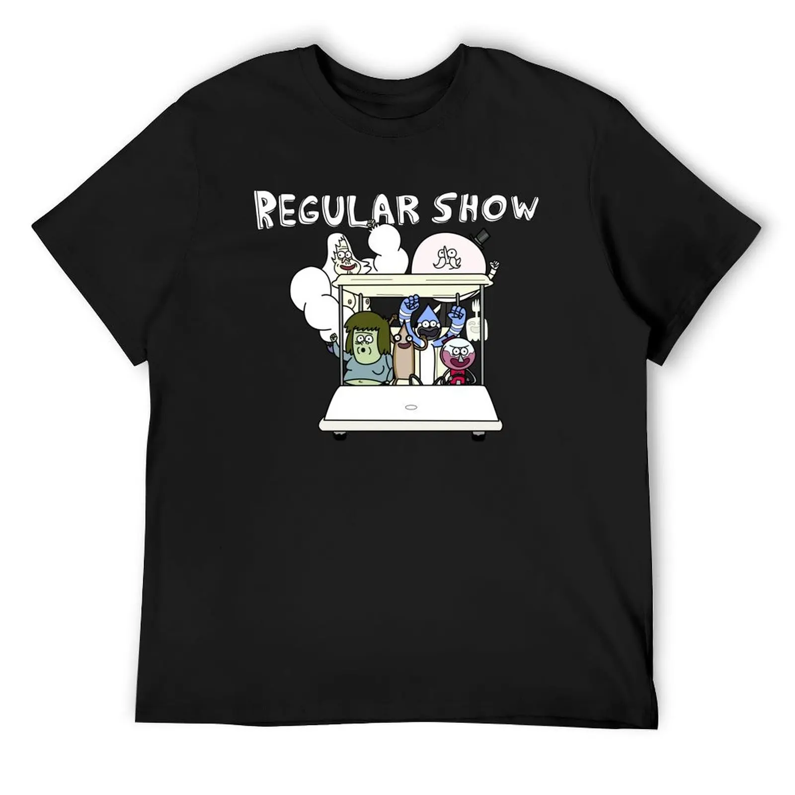 Regular Show Main Characters Mordecai,Rigby,Muscle Man,Pops,Benson,High Five Ghost,Skips T-Shirt