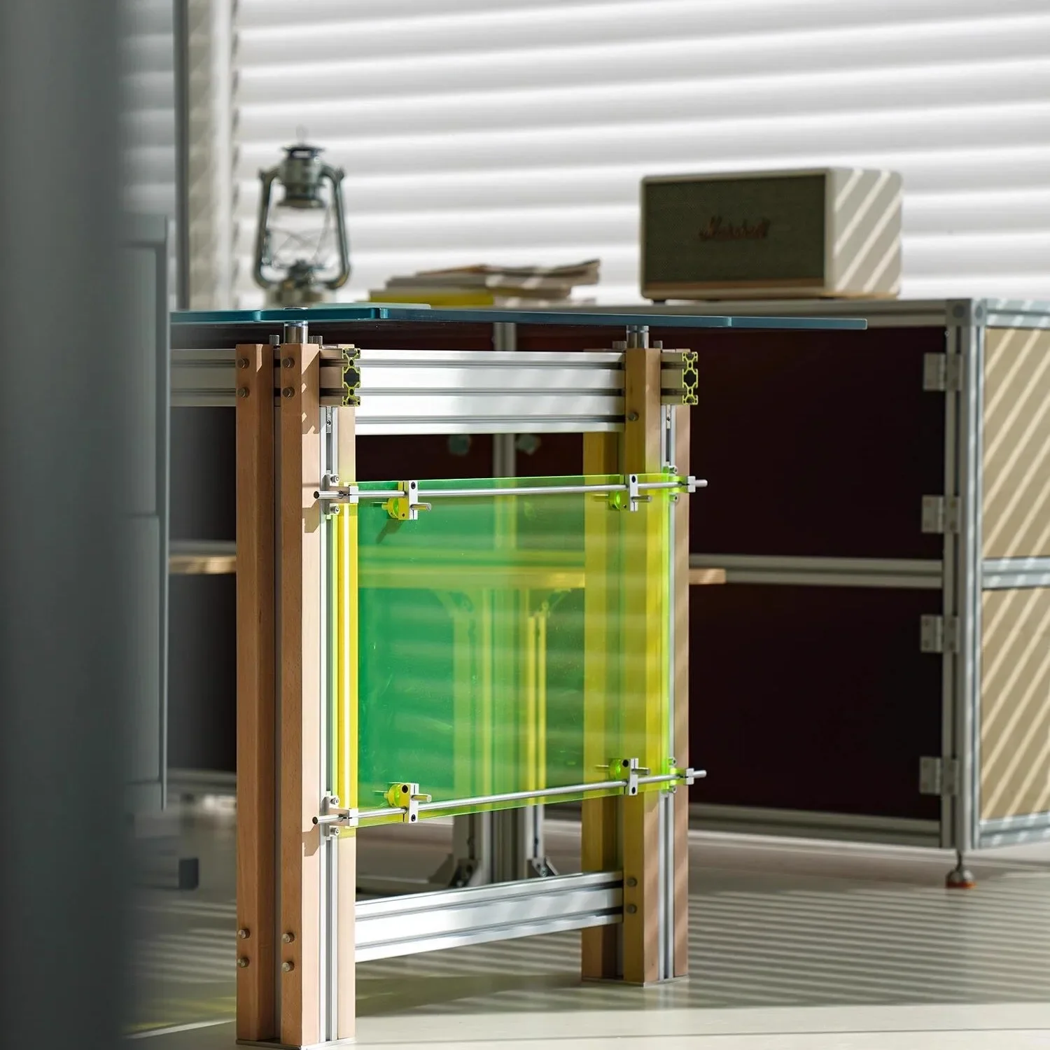 Modern aluminum profile transparent glass desk personalized creative rectangular desk