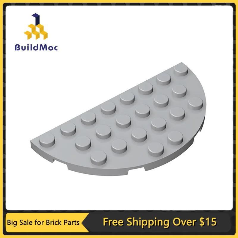 10Pcs MOC Parts 22888 Plate Round Half Corner 4 x 8 Compatible Bricks DIY Assmble Building Blocks Particle Kid Brain Toy Gift