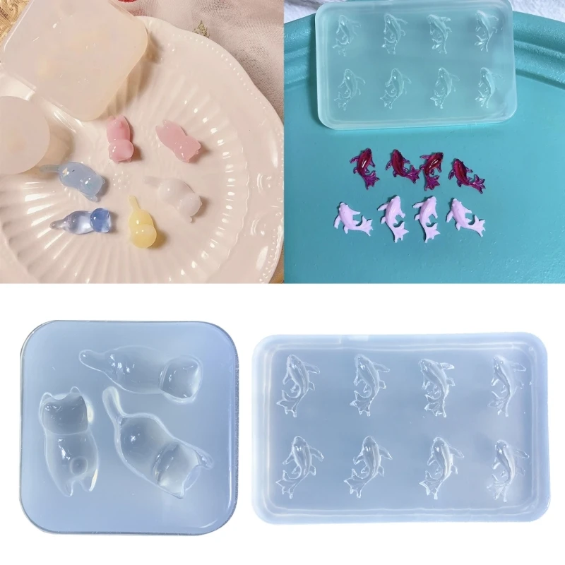 

3d Delicate Cat Shaped Silicone Mold DIY Wax Molds Goldfishes Shapes Soap Casting Mould Handmade Accessory Mould