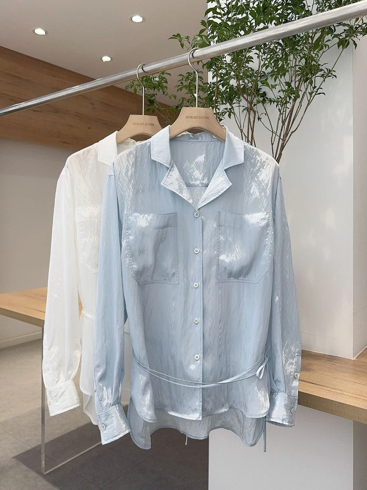 

Brand Long Sve irts Women's Casual Sle Ne Breathable Skin-friendly DUN Spring New Collection