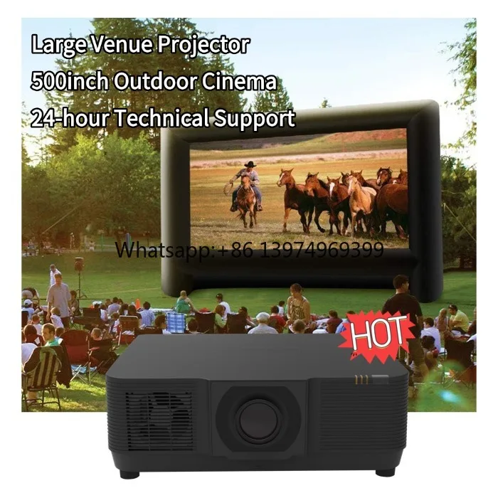 10000 Lumen 3LCD 4K Laser Projector 3D Mapping Projection Outdoor Cinema Large Venue Portable Built-In Speakers 100000:1