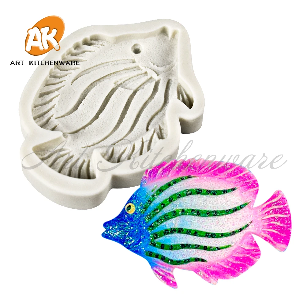 Fish Silicone Mould Sugarcraft Fondant Chocolate Moulds Cake Decorating Tools Diy Resin Clay Molds Kitchen Bakeware Accessories