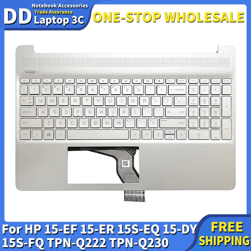 NEW US Keyboard for HP 15-EF 15-ER 15S-EQ 15-DY 15S-FQ TPN-Q222 Q230 Palmrest Upper Cover Topcase Backlit L63578-001 L63579-001