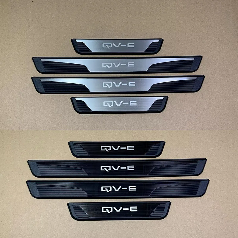4 Stück für Perodua QV-E Auto-Türschwellenschutz Pedalabdeckung Einstiegsleisten Aufkleber Auto-Styling Zubehör Streifen Zierleisten