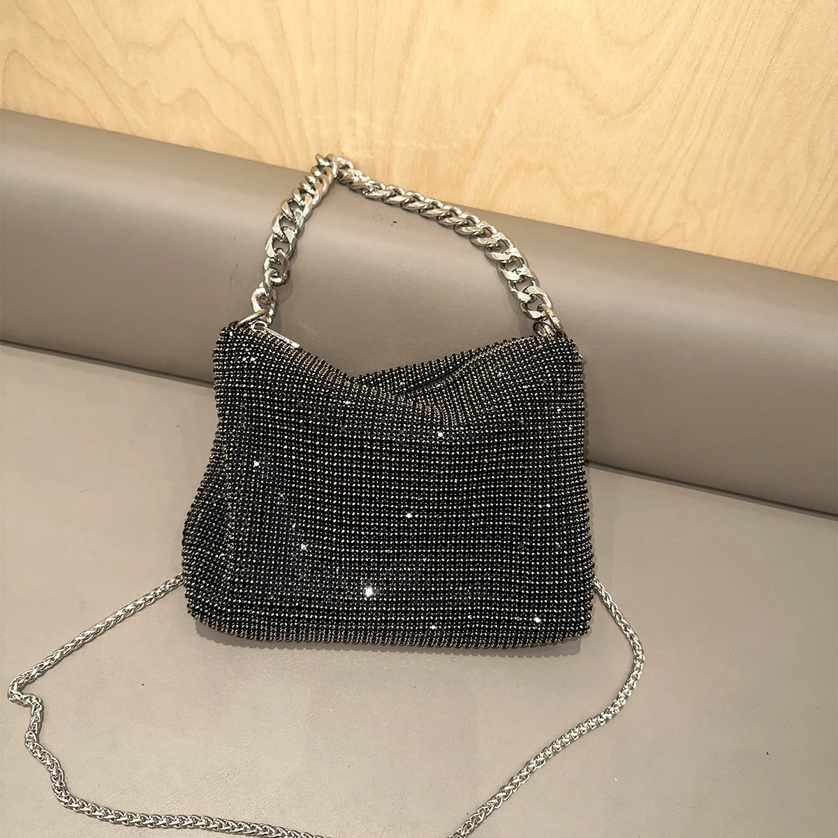 JIOMAY Fashion Evening Bag 2024 Luxury Bags Glamorous Rhinestone Purse Portable Purses for Women Shoulder Hand Bags Gold Purse