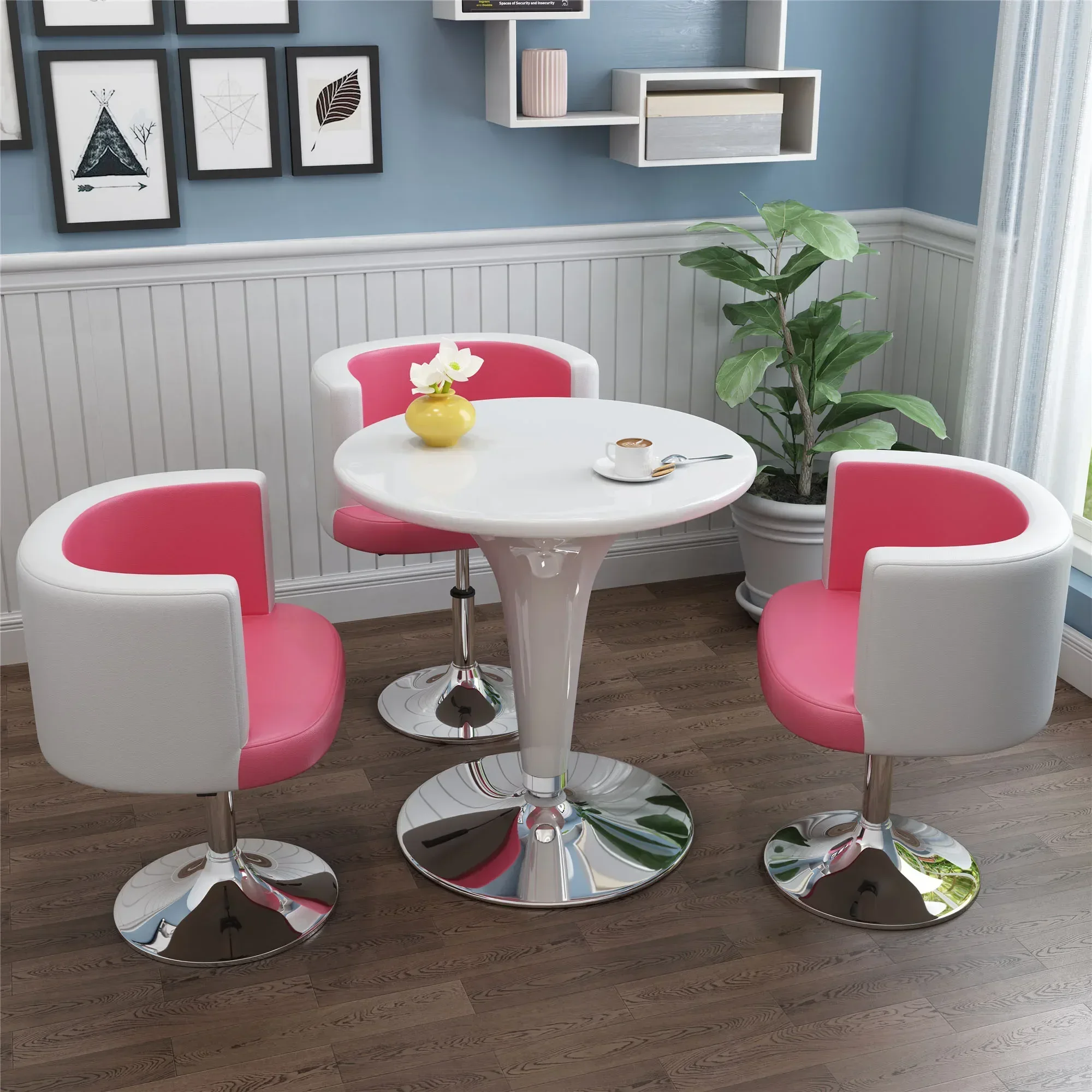 negotiation, lifting, rotating table and chair combination, milk tea shop, balcony, shop, reception