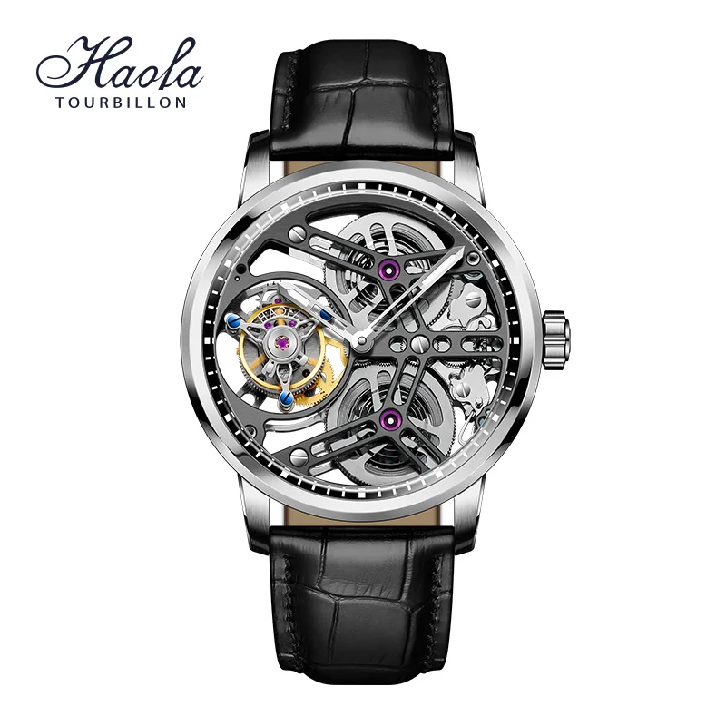 Haofa Skeleton Manual Tourbillon Mechanical Watch for Men Hollow Movement Luxury Sapphire Flying Tourbillon Watch Business 1940