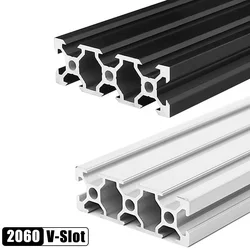 2Pcs Openbuilds 2060 V-Slot Aluminum Profile 100mm-550mm Black/Silver Aluminum Extrusion 20x60mm for CNC 3D Printer Parts