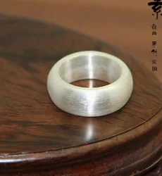 999 pure silver rings brushed surfaces finger rings for couples mens ring  wire drawing surface customized rings big size 12 b