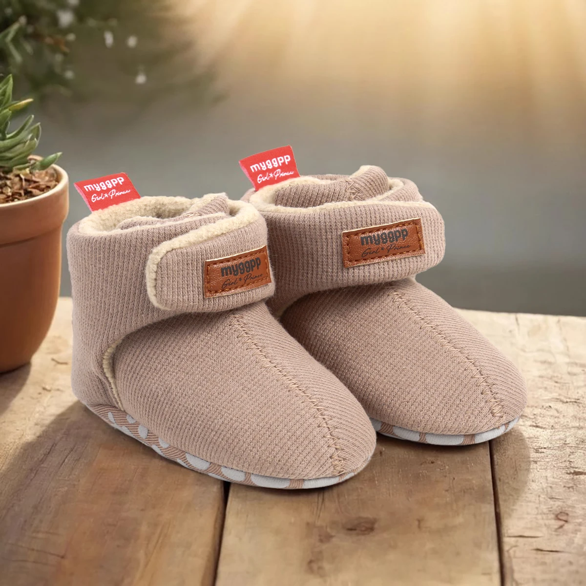 Newborn Baby Boy Girl Soft Fleece Booties Stay On Infant Slippers Socks Shoe Non Slip Gripper Toddler First Walkers Winter Ankle