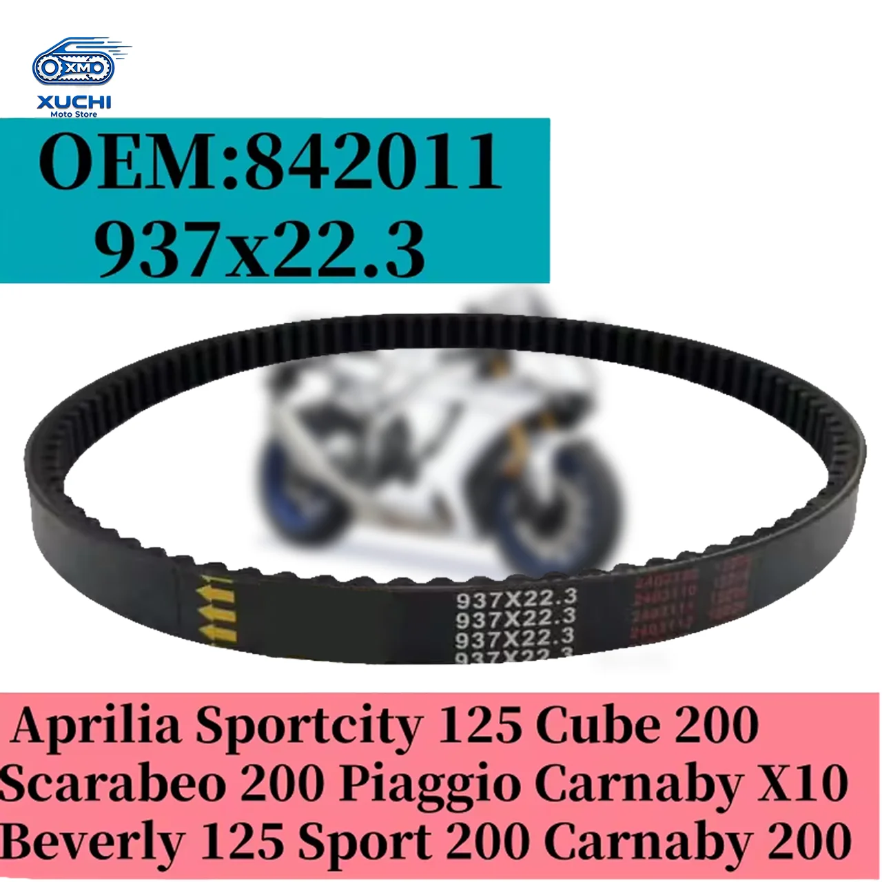 XUCHI store Motorcycle 842011 Drive Belt For Aprilia Sportcity 125 200 Scarabeo Beverly Sport Carnaby 200 Beverly Carnaby 125
