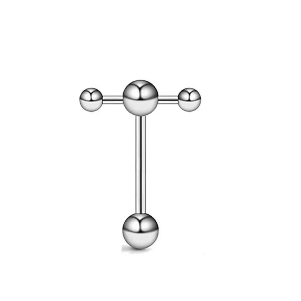 Piercings de lengua de acero inoxidable de Hip Hop para hombre y mujer, Piercing para lengua con mancuerna, joyería para Piercing de uñas, anillo para lengua, joyería para el cuerpo