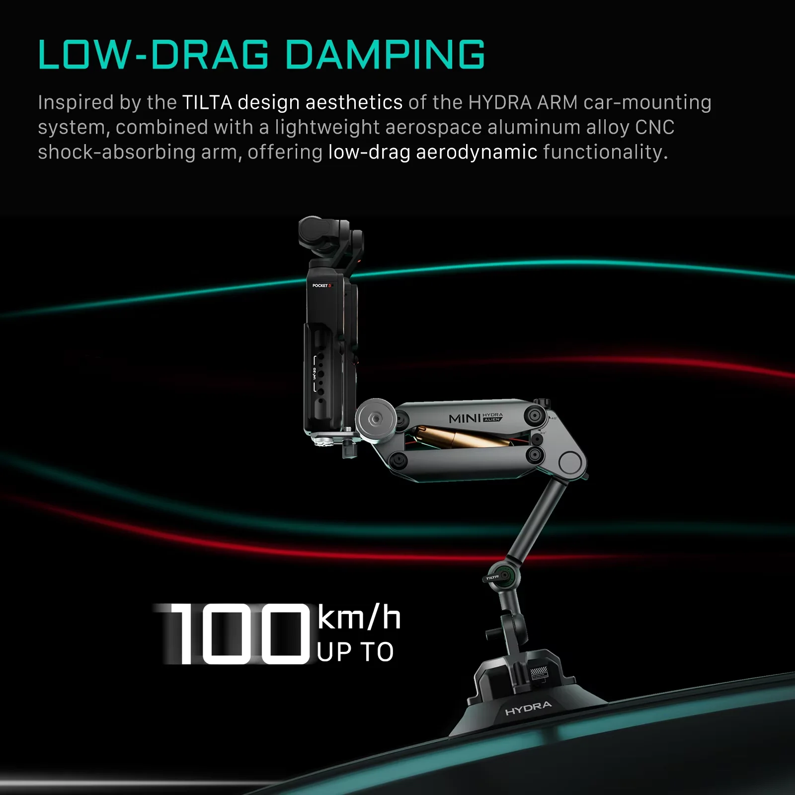 TILTA HDA-T15 Hydra Alien Mini Vehicle Mounted Damping Arm For DJI Action 4 Action 3/ Pocket 3/ insta360 X3/ insta360 X4