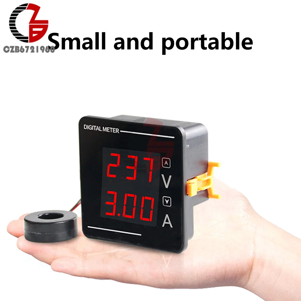 AC50-500V 3-in-1 Digital Voltmeter Ammeter Frequency Meter LED Three Display Combination Meter Voltage Current Tester HZ Meter