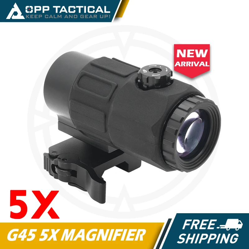 

G45 Magnifier Sight 5X with Switch to Side Quick Detach QD Mount for Hunting and Airsoft Rifle with Original Markings