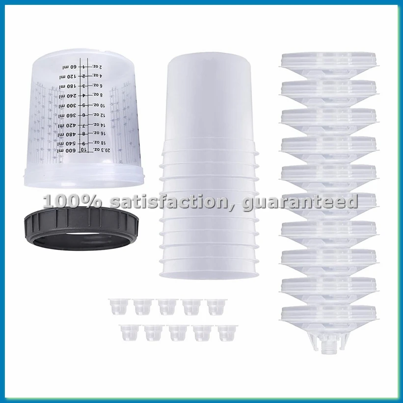 

1set Sprayer Paint Tank Spraying Mixing Cup 600ml Disposable Measuring Cup Type H/O Quick Cup-ABFB