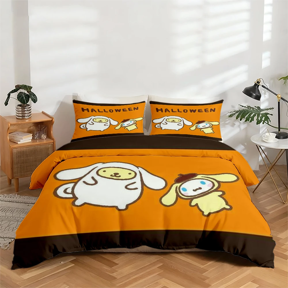 

3-Piece High-Definition Digital Print Bedding Set, Large Floral Pattern Sanrio Design Duvet Cover Set, Includes 1 Duvet Cover + 2 Pillowcases, Suitable for Bedroom, Guest Room, Home Decoration, Polyester Fiber Duvet Cover + Pillowcase, Ultra-Soft Bedding,