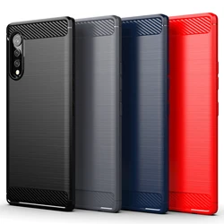 Carbon Fiber Case For LG  K30 2019 K40 K50S Case Shock Absorption Phone Back Cover For LG  K41 K51 K61 K71 K22 K42 K52 K92