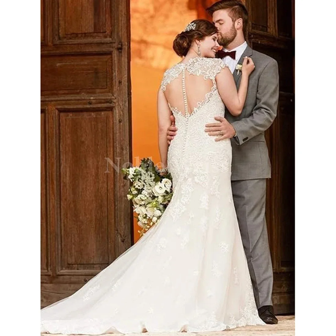 

Formal Wear White Small Trailing Bridal Wedding Dress Entry High-Grade Long
