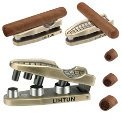 FANKAI Cigar Punch with Cigar Holder Kit,Triple-Punch Cutter,2 Cigar Stand, 20-25-30 Ring Guage, Hole Opener with Portable Bag