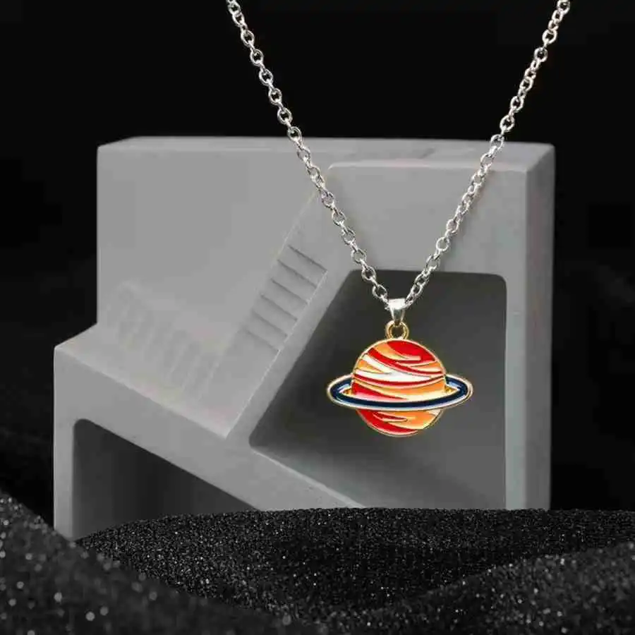 saturn orb necklace  Pendant Necklace for Women Celestial Space Creative Romantic Jewelry Accessories Birthday Gift - view 4