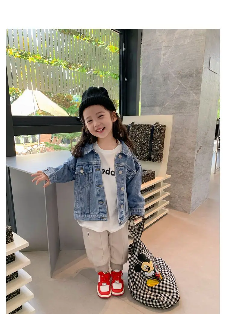 Fashion Kids Denim Jacket For Girls Coat Spring Autumn Children Outerwear Baby Casual Jackets Costume 4-12 Year