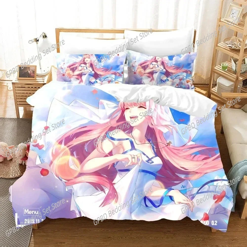 Print Anime Darling in the Franxx Zero Two 3D Duvet Cover Bedding Set Comforter Linen Pillowcases Home Decor Single King Queen