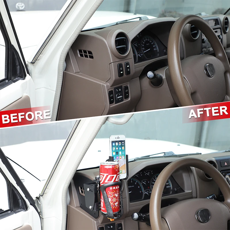 Car Central Control Multifunctional Mobile Phone Holder Water Cup Holder For Toyota LC71 LC76 LC79 2009+  Car Accessories view 4