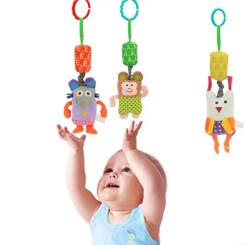 أفخم الحيوان سرير المحمول معلقة قلادة للطفل عربة مقعد السيارة السمعية البصرية الحسية لعبة تعليمية للرضع A2UB #5