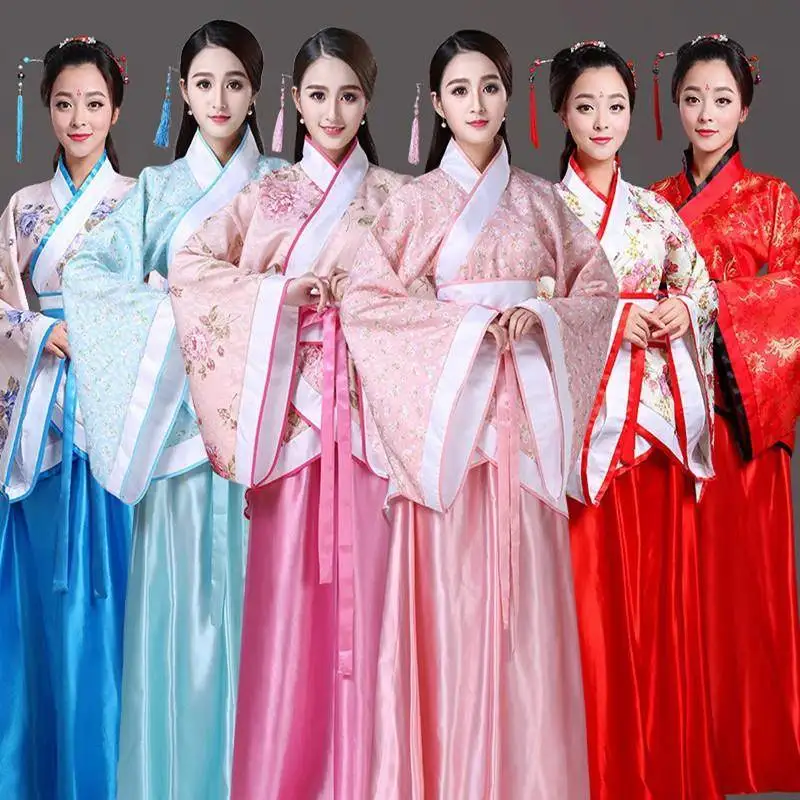 

Elegant Tang Costume Ancient Chinese Hanfu Women's Fairy Princess Performance Clothes Classical Dance Curvy Skirt Outfits