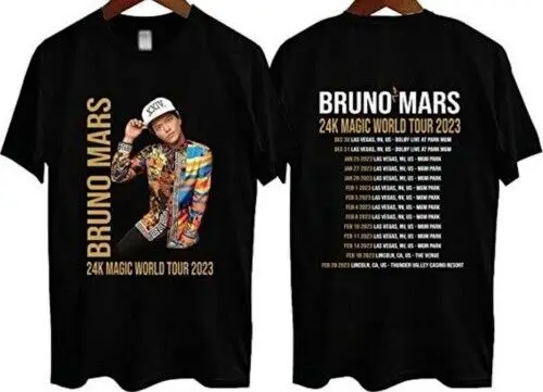 Bruno Mars World Tour 2023 Merch, Bruno Mars Dolby Live, Las Vegas T-Shirt