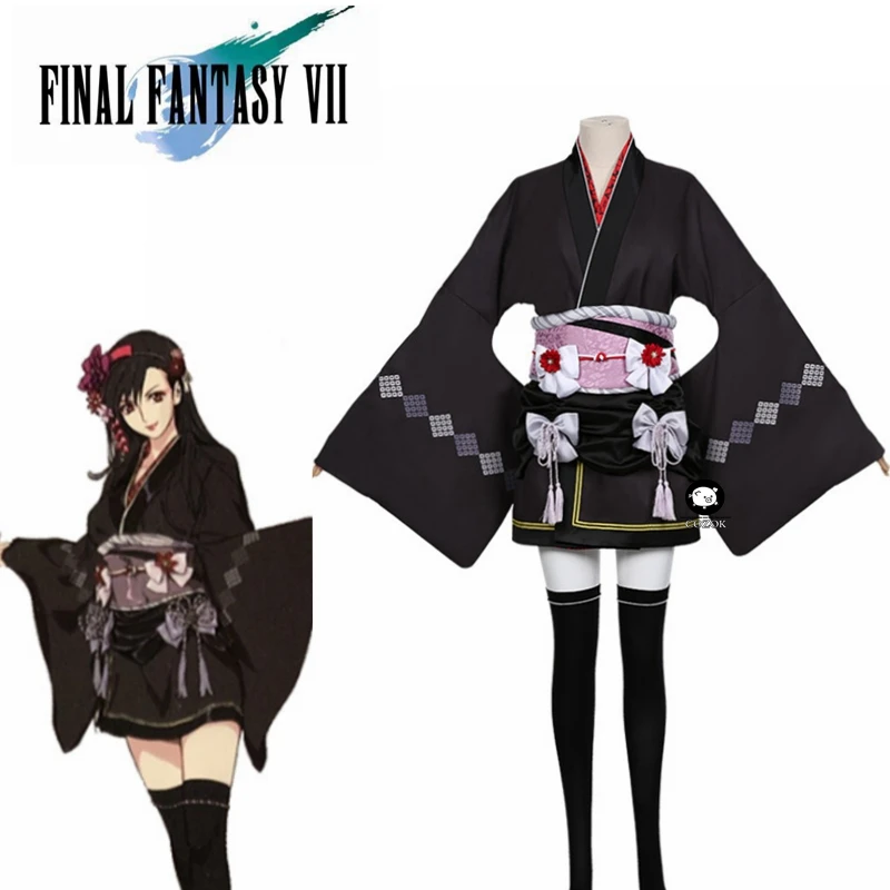 

Final Fantasy VII:7 Remake the Honeybee Inn Tifa Lockhart Cosplay Costume Exotic Kimono Gown Dress