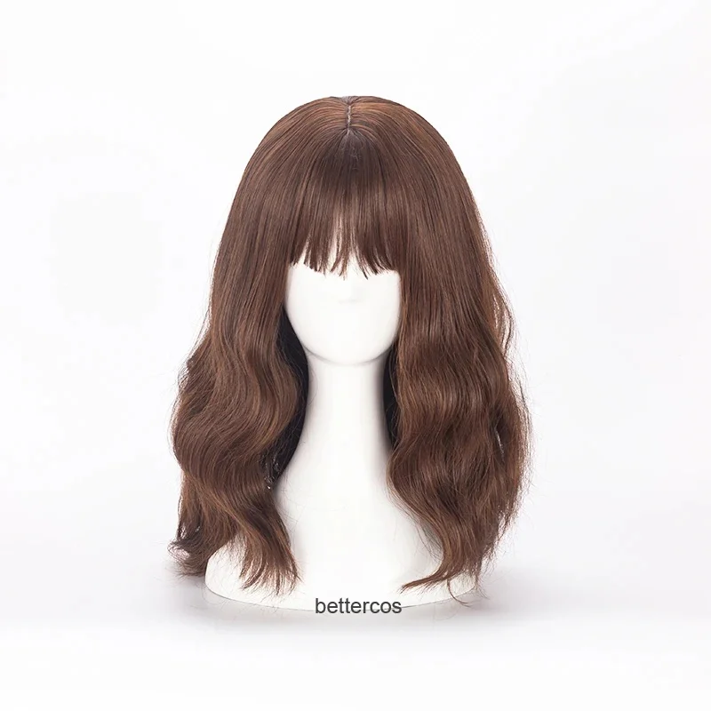 s;3,v'6.b/7\NewHermione Jean Granger Cosplay Wigs Long Brown Wavy Curly Heat Resistant Synthetic Hair + Wig Cap25;g\7;j,9'b/ - view 2